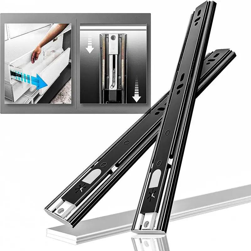 45 kg / 100 lb Push-to-Open Full Extension Drawer Slides F1245 – Smooth ...