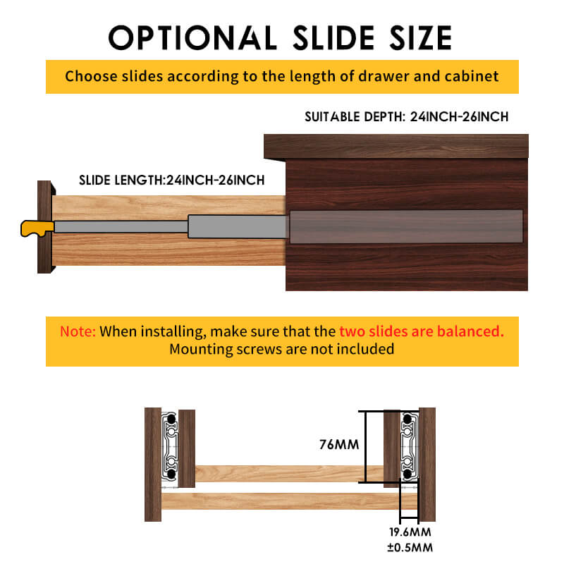 AOLISHENG 220 KG Heavy Duty Drawer Runners With Lock 