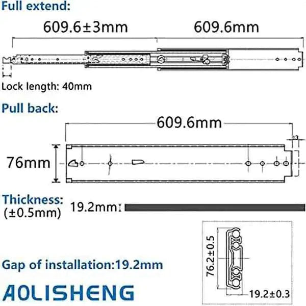 Heavy Duty Drawer Runners With Lock